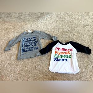 Eagles, Phillies Sports Long Sleeve Shirts, Size 6M